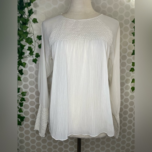 ZARA Basic women's ivory blouse  Size S. Elastic draped neckline and sleeves - Picture 9 of 15